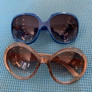 Vintage-Inspired Oversized Sunglasses Pair - Set of Two